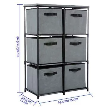 Function Home Sideboard Buffet Storage Cabinet, Drawer Cabinet, 3 Drawer Cabinets with Shelves, Organizer Tower Unit for Storing Kitchen Supplies Books Towels in Grey