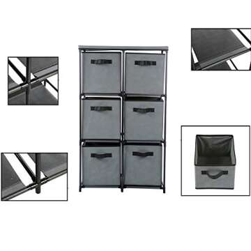 Function Home Sideboard Buffet Storage Cabinet, Drawer Cabinet, 3 Drawer Cabinets with Shelves, Organizer Tower Unit for Storing Kitchen Supplies Books Towels in Grey