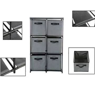 Function Home Sideboard Buffet Storage Cabinet, Drawer Cabinet, 3 Drawer Cabinets with Shelves, Organizer Tower Unit for Storing Kitchen Supplies Books Towels in Grey
