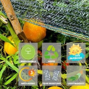 TREEVEX 55% Shade Cloth - Durable UV Resistant Netting for Garden Plants
