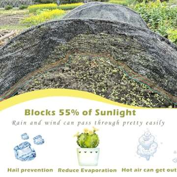 TREEVEX 55% Shade Cloth 6.5X10 FT for Gardening