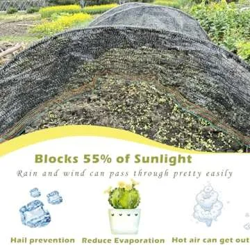 TREEVEX 55% Shade Cloth 6.5X10 FT for Gardening
