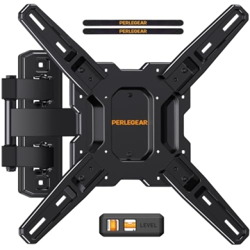 Perlegear UL Listed Full Motion TV Mount for Most 26–60 inch Flat or Curved TVs up to 82 lbs, Wall...