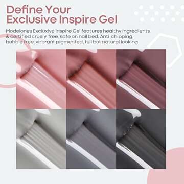 Modelones Gel Nail Polish Kit With U V Light, 48W LED Dryer Lamp 6 Color Soak Off Nail Polish Set No Wipe Glossy & Matte Top Coat Base Coat Manicure Starter Tools With Everything For Beginners