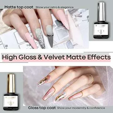 Modelones Gel Nail Polish Kit With U V Light, 48W LED Dryer Lamp 6 Color Soak Off Nail Polish Set No Wipe Glossy & Matte Top Coat Base Coat Manicure Starter Tools With Everything For Beginners