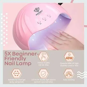 Modelones Gel Nail Polish Kit With U V Light, 48W LED Dryer Lamp 6 Color Soak Off Nail Polish Set No Wipe Glossy & Matte Top Coat Base Coat Manicure Starter Tools With Everything For Beginners