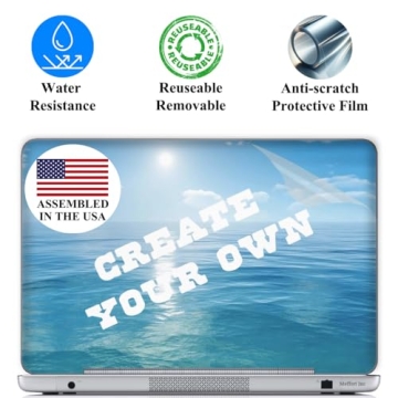 Meffort Inc Personalized Laptop Skin Sticker Cover Art Decal with Wrist Pad, Customize Your Text (17...