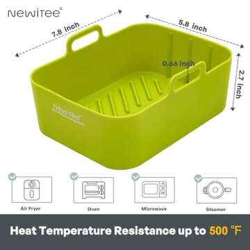 NEWITEE Silicone Air Fryer Liners for Ninja 10QT - 2 Pack