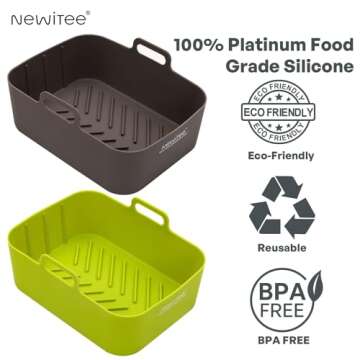 NEWITEE Silicone Air Fryer Liners for Ninja 10QT - 2 Pack