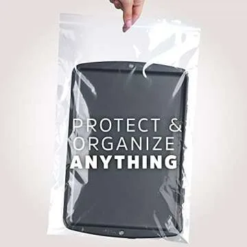 GPI Pack of 100 13" X 18" Clear Plastic Reclosable Zip Bag - Bulk 2 Mil Thick Strong & Durable Poly Baggies with Resealable Zip Top Lock for Travel, Storage, Packaging & Shipping.