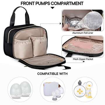 Fasrom Wearable Breast Pump Bag with Cooler Compatible with Momcozy, Medela and Elvie Pumps, Portabl...