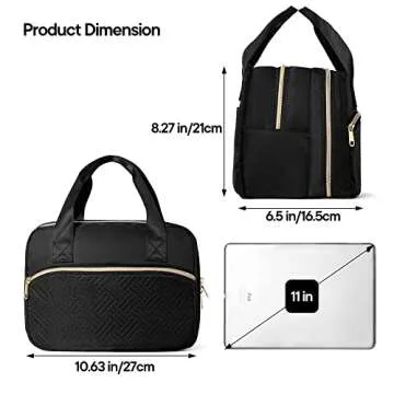 Fasrom Wearable Breast Pump Bag with Cooler Compatible with Momcozy, Medela and Elvie Pumps, Portable Pump Carrying Case for Working Moms, Black (Bag Only, Patent Design)
