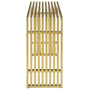 Modway Gridiron Console Table in Gold Stainless Steel
