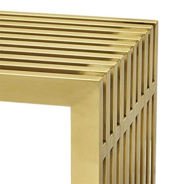 Modway Gridiron Console Table in Gold Stainless Steel