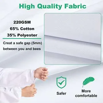 LONGADS Professional Bee Suit for Men Women, Beekeeping Suit Beekeeper Suit with Glove &Ventilated Hood, Multi-Size Bee Outfit for Backyard and Bee Keeper for Bee Keeper Catcher Christmas Costume