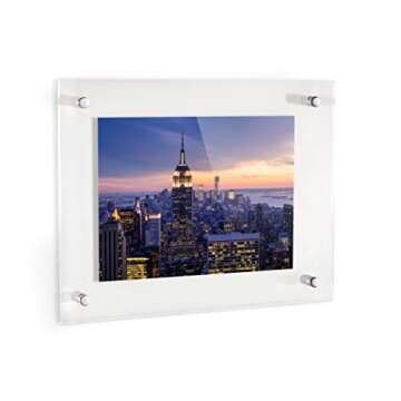 ArtToFrames Acrylic-109-4x6-Chrome Floating Acrylic Frame, 4" x 6", Chrome