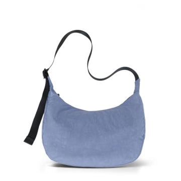 Large Nylon Crescent Bag - Stylish Crossbody with Adjustable Strap & Pockets