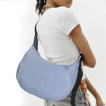 Stylish Large Nylon Crescent Bag for Daily Use