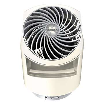 Vornado Flippi V10 Oscillating Compact Air Circulator Fan, Quiet Portable Fan for Office or Bedroom, Adjustable Head, 3 Speeds, Vintage White