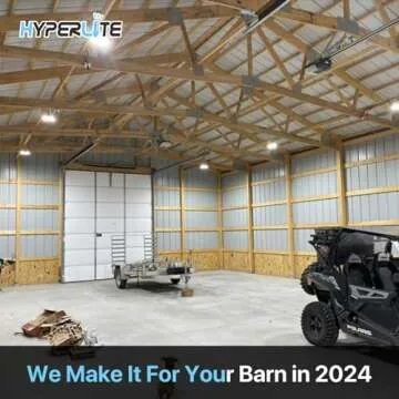 HYPERLITE High Bay LED Lights 150W, 10 Packs LED High Bay Light 21000LM, LED UFO Light Fixture for Barn Gym Shop Workshop Garage Warehouse Factory ETL Listed 2024 New