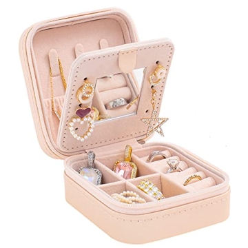 KElofoN Travel Jewelry Case & Organizer with Mirror - Perfect Gift for Women
