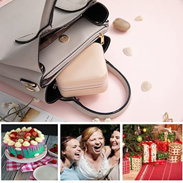 Travel Jewelry Case with Mirror for Women & Girls