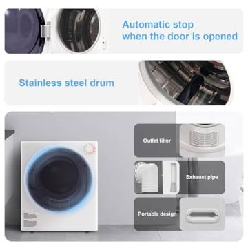 Elevon 800W Portable Clothes Dryer, 2.6 cu.ft for Small Spaces