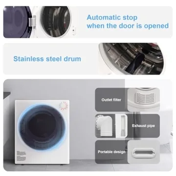 Elevon 800W Portable Clothes Dryer, 2.6 cu.ft for Small Spaces