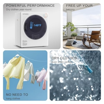 Elevon 800W Portable Clothes Dryer, 2.6 cu.ft for Small Spaces