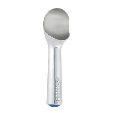 Zeroll 1012 Original Ice Cream Unique Liquid Filled Heat Conductive Handle Simple One Piece Aluminum Design Easy Release 24 Scoops per Gallon Made in USA, 3-Ounce, Silver
