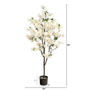 Nearly Natural Cherry Blossom 6ft Artificial Tree for Home Decor