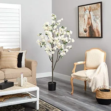 Nearly Natural Cherry Blossom 6ft Artificial Tree for Home Decor