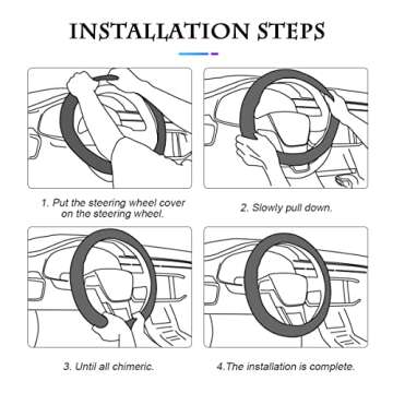 Bling Soft Leather Steering Wheel Cover Protector, 15 Inch Colorful Rhinestones Auto Elastic, Sparkly Crystal Diamond for Women Girls, Car Interior Accessories for Most Cars (Black)