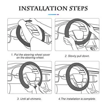 Bling Soft Leather Steering Wheel Cover Protector, 15 Inch Colorful Rhinestones Auto Elastic, Sparkly Crystal Diamond for Women Girls, Car Interior Accessories for Most Cars (Black)