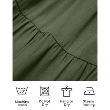 ZESICA Women's Flutter Sleeve Midi Dress in Army Green