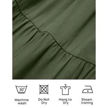 ZESICA Women's Flutter Sleeve Midi Dress in Army Green