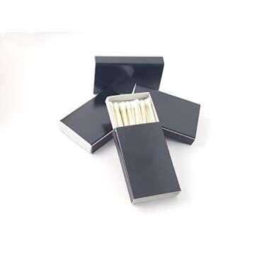 Party Favors Plus 50 Plain Black Cover Wooden Matches Box Matches - Perfect for Any Event