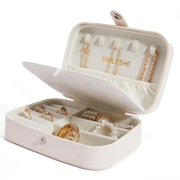 Smileshe Portable Jewelry Box for Travel and Organizing