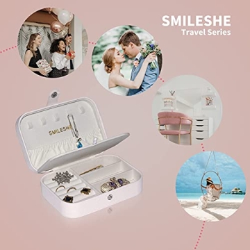 Smileshe Portable Jewelry Box for Travel and Organizing