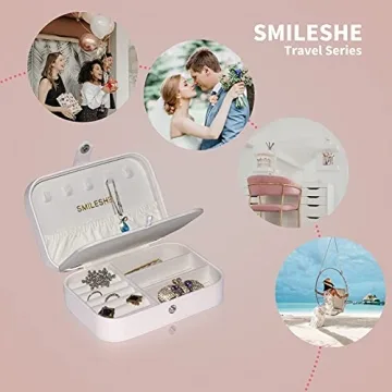 Smileshe Portable Jewelry Box for Travel and Organizing