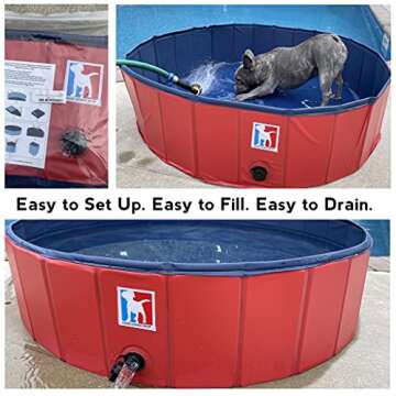 Durable Foldable Dog Pool for Pets - Fun & Stylish