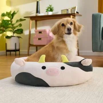 Squishmallows Connor The Cow 30-Inch Pet Bed - Ultra Soft Plush