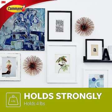 Command Wire Back Hangers, Holds up to 3 lb, 3 Hangers with 6 Command Strips, Damage Free Hanging Picture Hangers for Wire Back Frames up to 11" x 17", No Tools Frame Hanger for Living Spaces