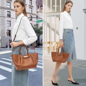 Elegant CATMICOO Faux Leather Tote Bag - Chic Designer Handbag for All Occasions