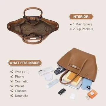 CATMICOO Faux Leather Tote Bag for Women - Luxury Handbag