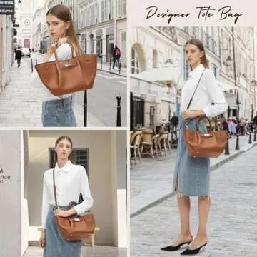 CATMICOO Faux Leather Tote Bag for Women - Luxury Handbag