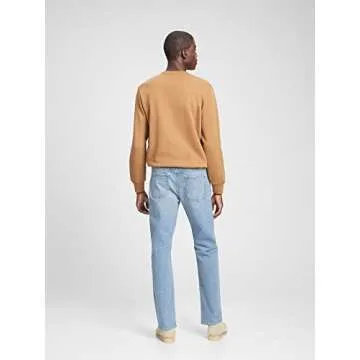 GAP Men's Straight Fit Jeans, Light Wash, 32W x 32L US