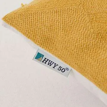 HWY 50 Mustard Yellow Decorative Throw Pillow Covers 18x18