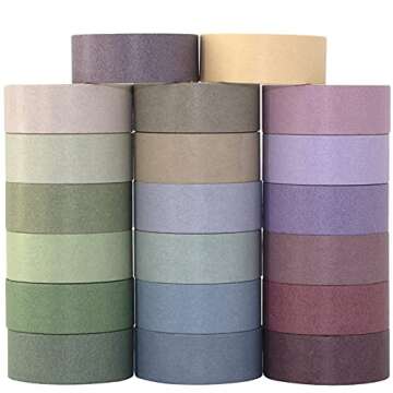 20 Rolls Washi Tape Set, Colored Masking Tape, Decorative Nature Colored Tapes for Arts, DIY Crafts,...