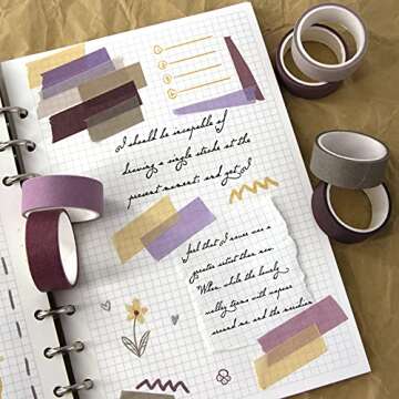 20 Rolls Colored Washi Tape Set for Crafts & DIY Projects